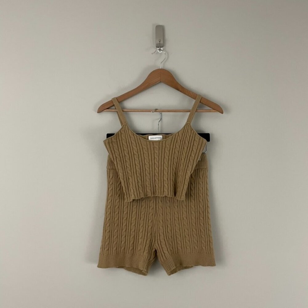 Lovers & Friends Carmen Knit Lounge Set in Beige Size Medium